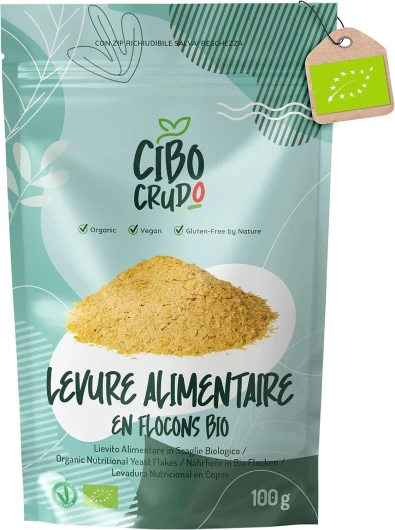 Levure Nutritionnelle BIo en Flocons Bio et Premium - 100g - Levure Sans Gluten Alimentaire Dietetique - Levure Alimentaire Cru - Levure Maltée - Nutritional Yeast Flakes Organic.
