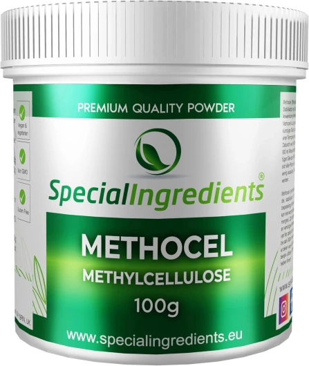 Methocel Méthylcellulose, Qualité Supérieure, Cellulose purifiée pour applications alimentaires: Gélifiant, Épaississant, Stabilisant, Dispersant - 100 gramme