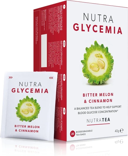 NutraGlycemia - Thé de glycémie - Thé de diabète – 20 Sachets de thé enveloppés - par NutraTea - Tisane