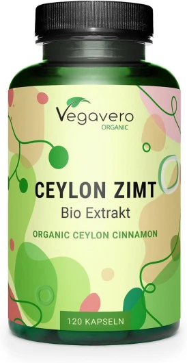 Cannelle de Ceylan BIO - UNIQUE – Extrait Biologique 5:1 (= 2500 mg) - 4 Mois - Extraction en FRANCE - Ceylon Cinnamon - VEGAN & Sans Additifs - 120 Gélules - Vegavero®