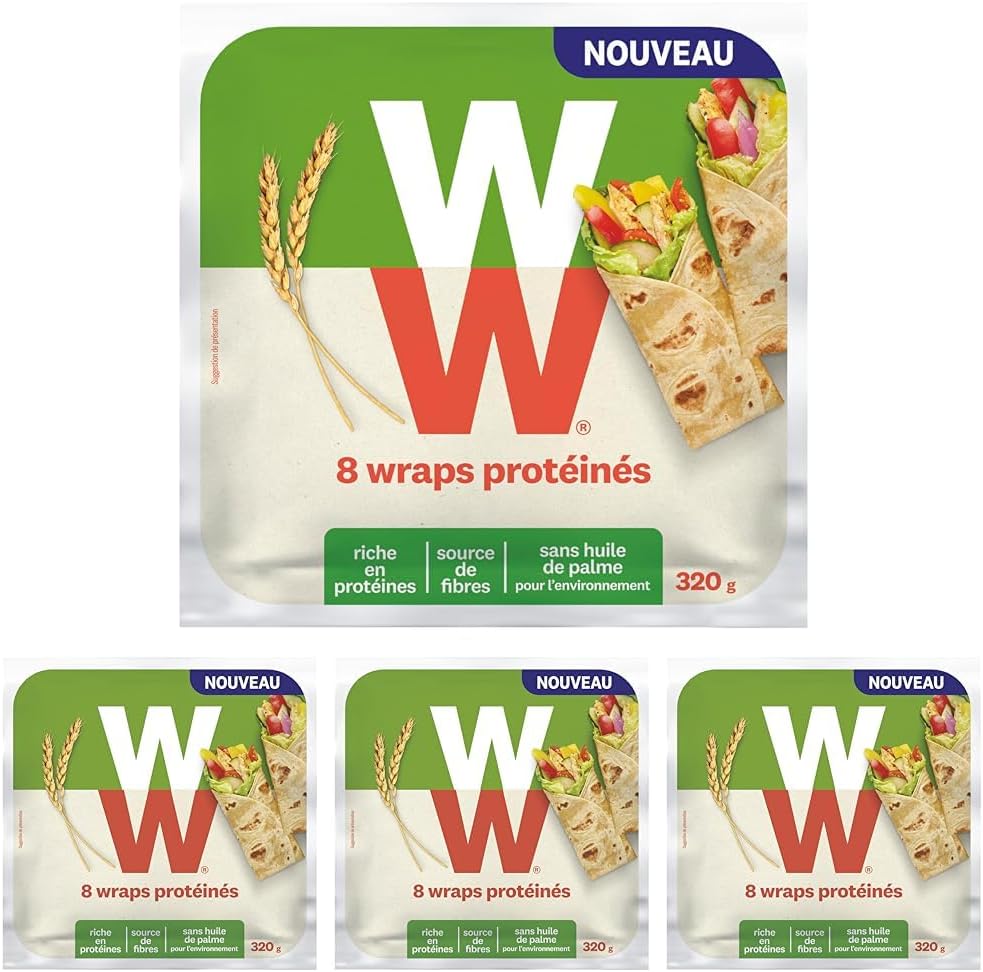 Wraps protéinés, Riches en protéines, Source de Fibres, 4 paquet de 8 wraps, 320g, 220281