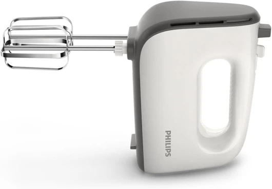 Philips Série 5000 Batteur Mixeur - Puissance 450 W, Fouets Coniques pour Pâte Aérée, 5 Vitesses + Turbo, Éjection Facile des Accessoires, Clip Attache-Cordon (HR3741/00)