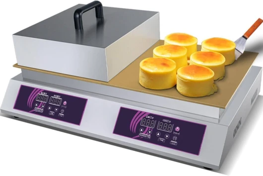 Gaufrier antiadhésif à tête simple/double,machine électrique de fabrication de dorayaki de comptoir, avec plaques chauffantes en cuivre et contrôle numérique de la température,B