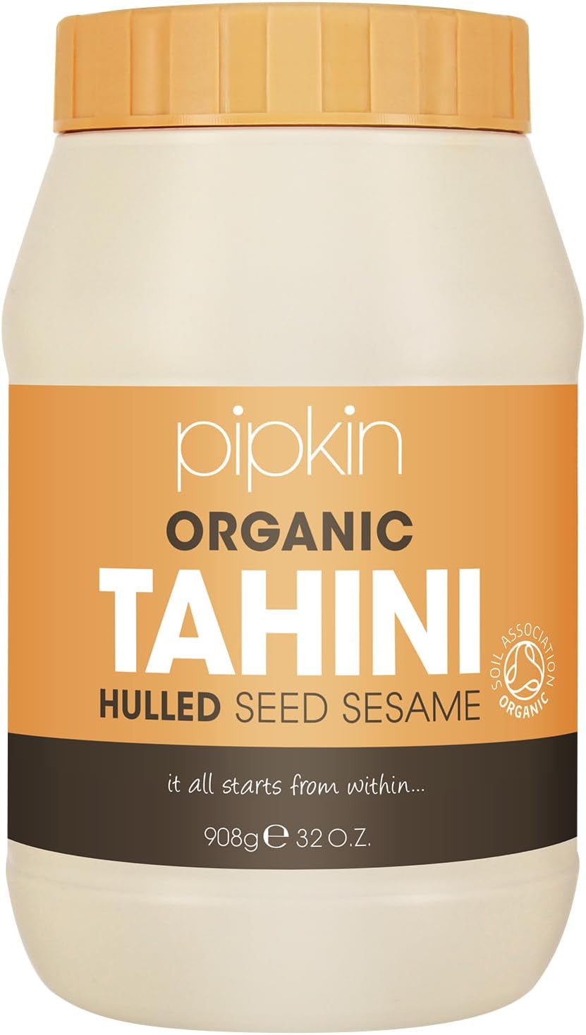 Tahini 100% biologique Pipkin 908g - Graines de sésame éthiopien grillées et pressées - Entièrement naturel, kascher, végétarien, sans OGM