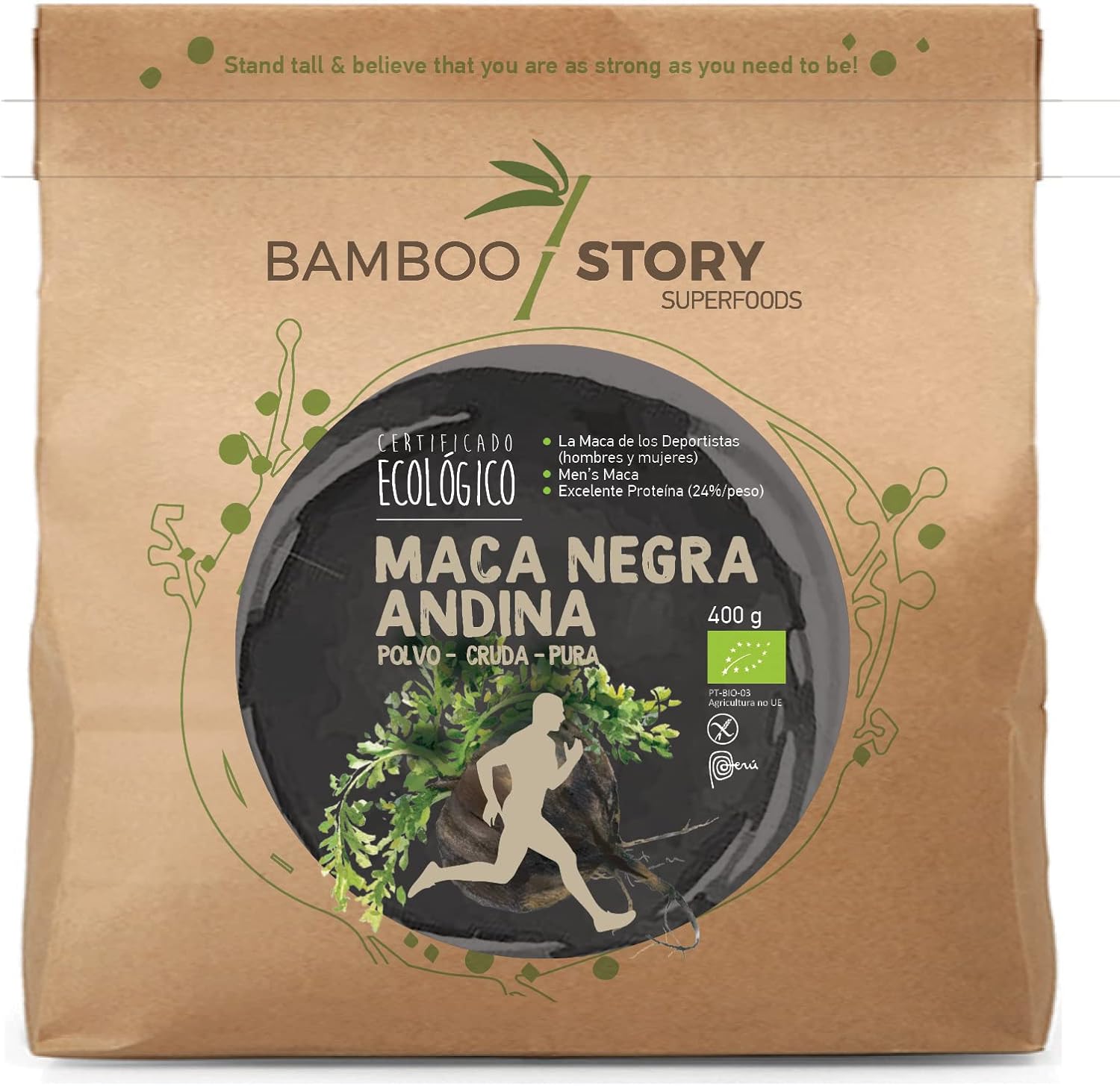 Maca Noire - BAMBOO STORY - Poudre - Pérou - 100% Pure - Crue - Bio - 400g