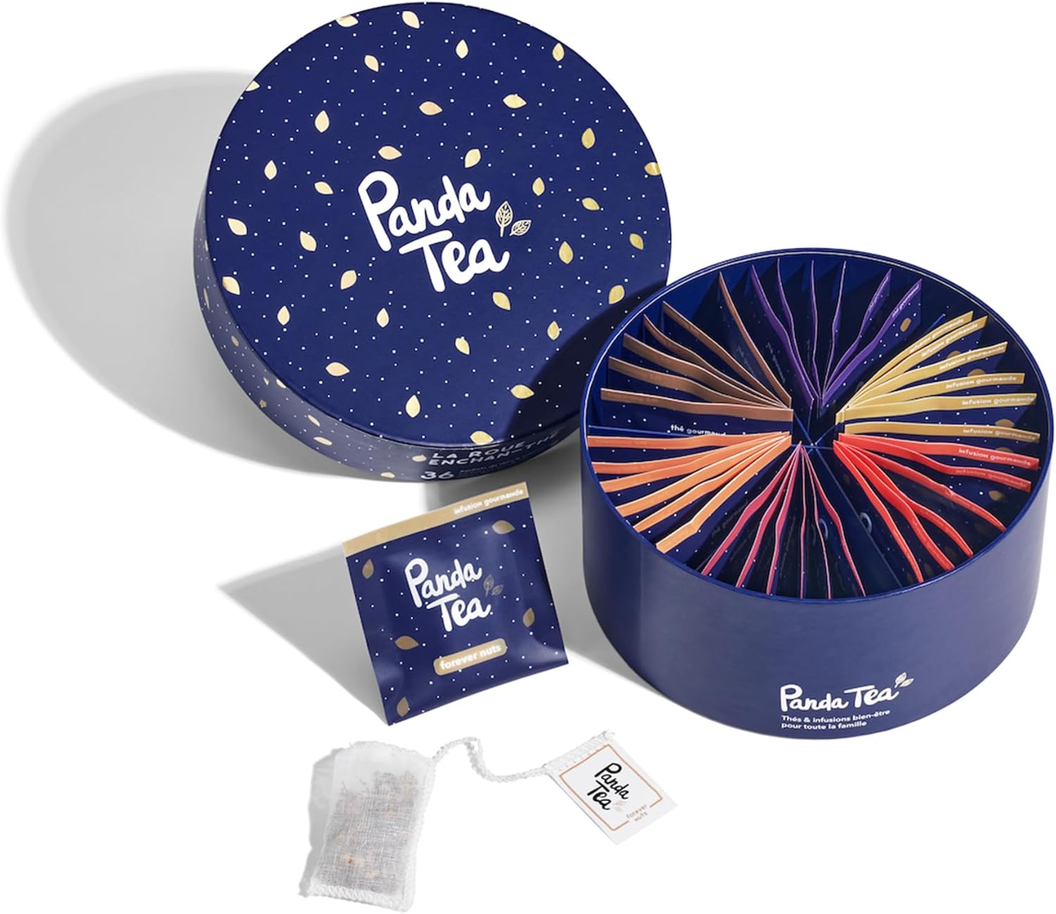 Coffret Cadeau Hiver Sélection - Assortiment de 6 Thés Et Infusions Biologiques 100% Bio - 36 sachets Mousselines Thés Infusions Gingembre Rooibos - Idée Cadeau Femme & Homme