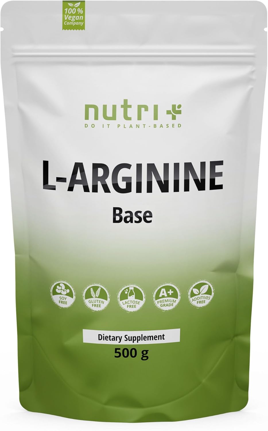 + L-Arginine Base Poudre 500g - dosage le plus élevé - végétal par fermentation - L-Arginine Poudre pure - Vegan - Neutre - sans additif - qualité premium