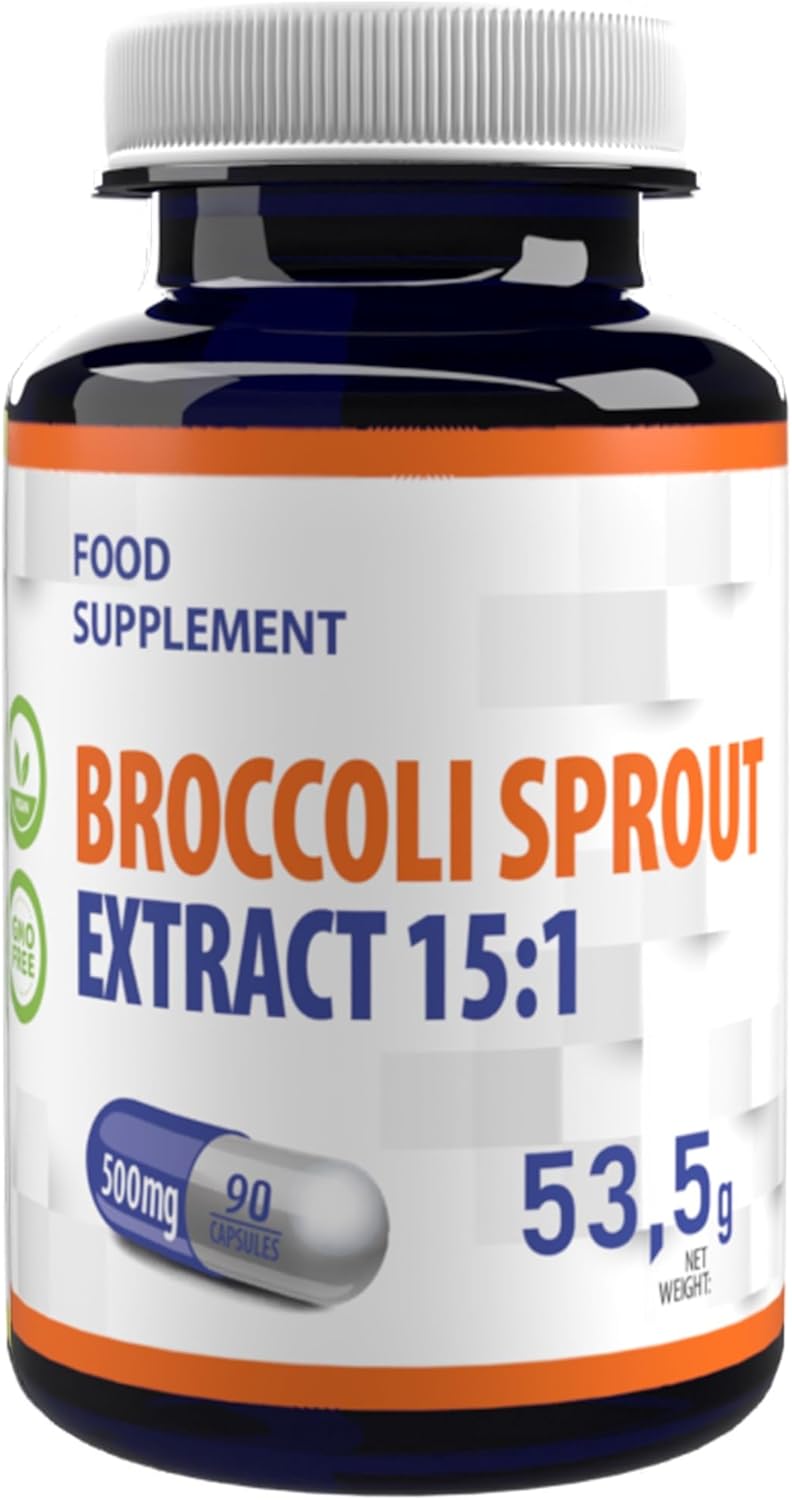Hepatica Extrait de germes de brocoli 7 500 mg - Extrait 15:1 (500 mg) - 90 gélules végétaliennes - Contient du sulforaphane activé - Soutien antioxydant et détoxifiant haute résistance - Testé en