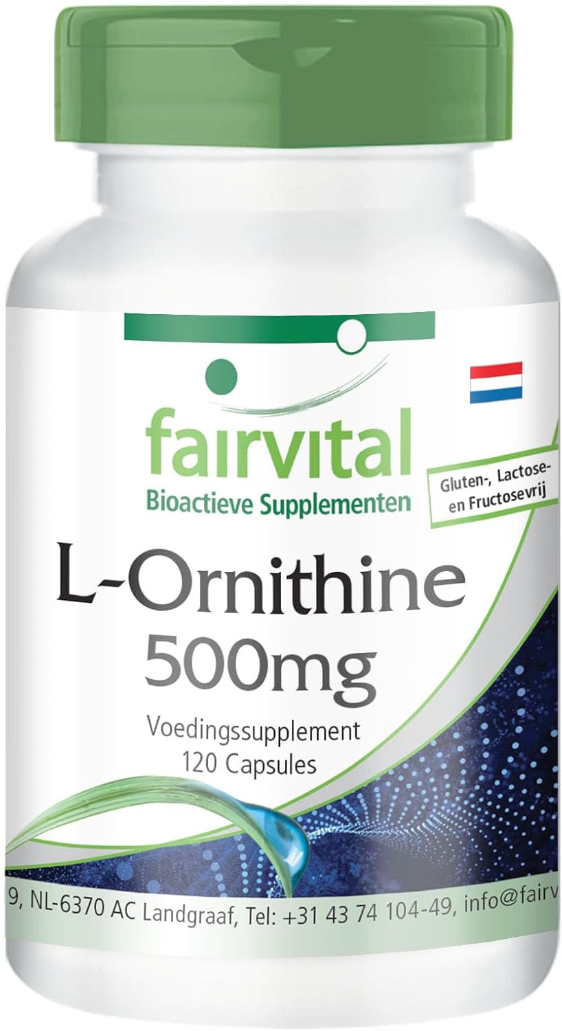 L-Ornithine 500 mg VEGAN - dose élevée - 120 capsules - amino - 120 capsules