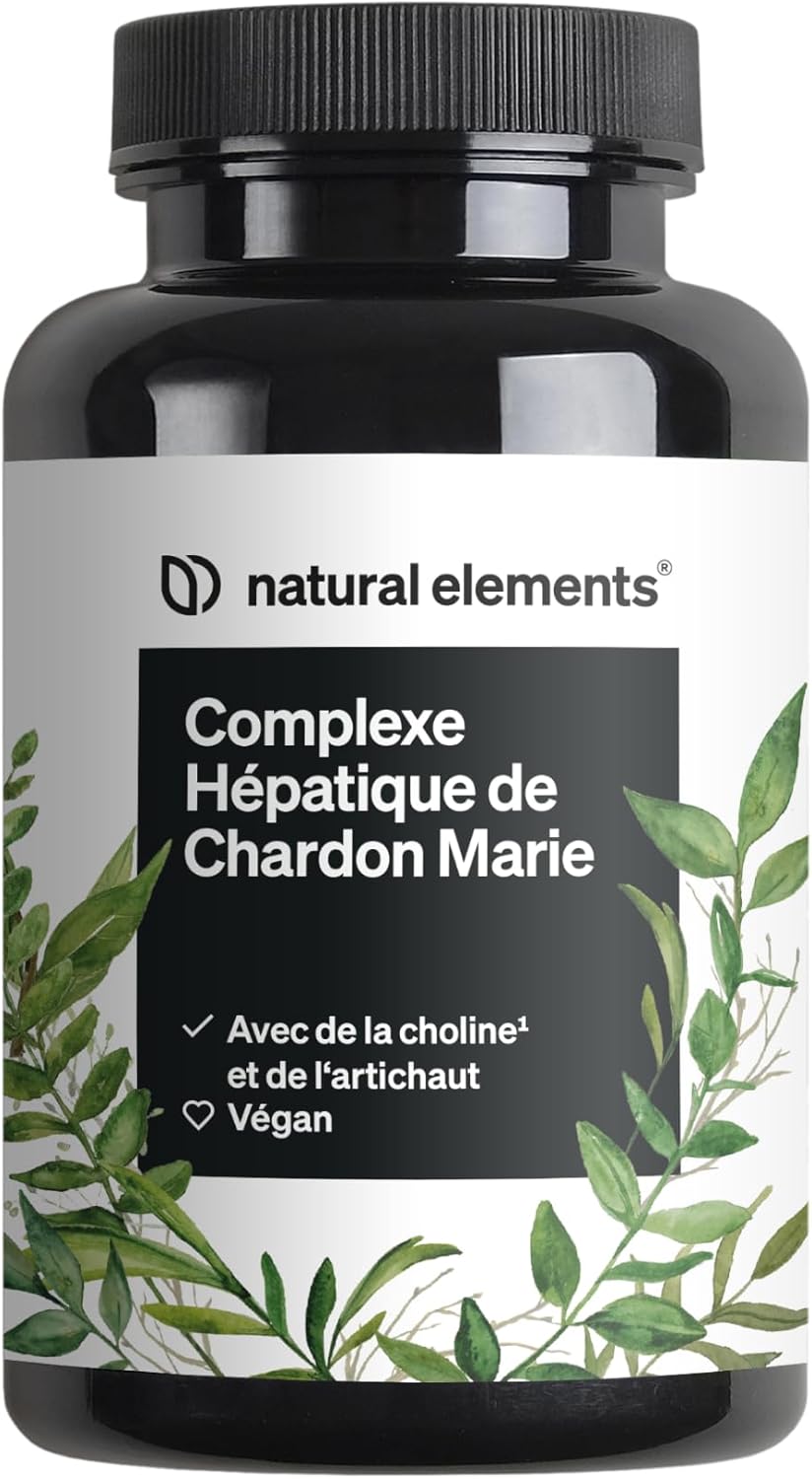 Complexe au chardon-Marie pour le foie – 120 capsules – chardon-Marie, choline, extrait d'artichaut, curcuma & zinc – cure du foie vegan & généreusement dosée – contrôlé et produit en Allemagne