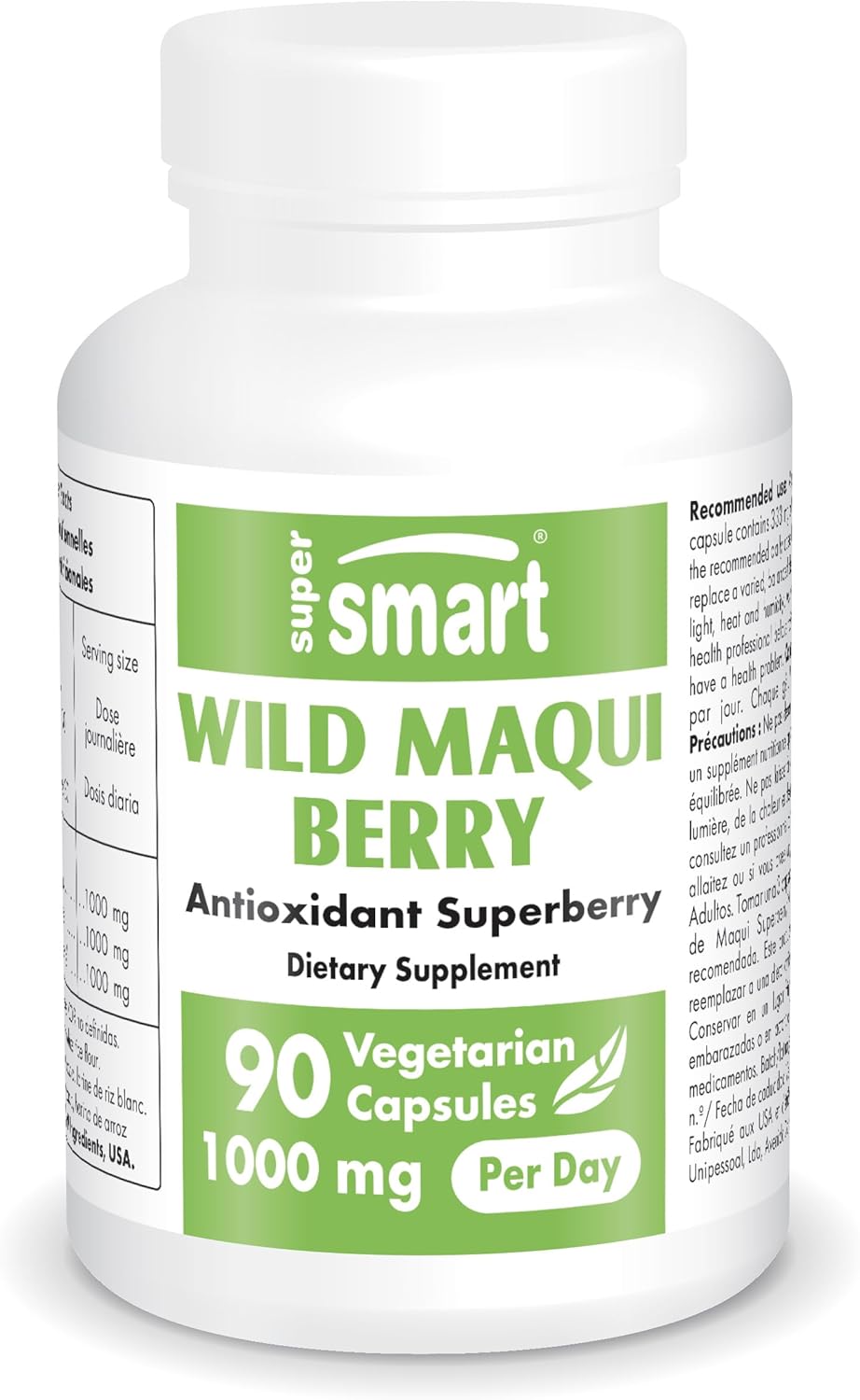 Wild Maqui Berry 333 mg - Extrait d’Aristotelia Chilensis - Contribue à Renforcer les Défenses Immunitaires & à Lutter Contre le Stress Oxydatif - Sans OGM - 90 Capsules Végétariennes