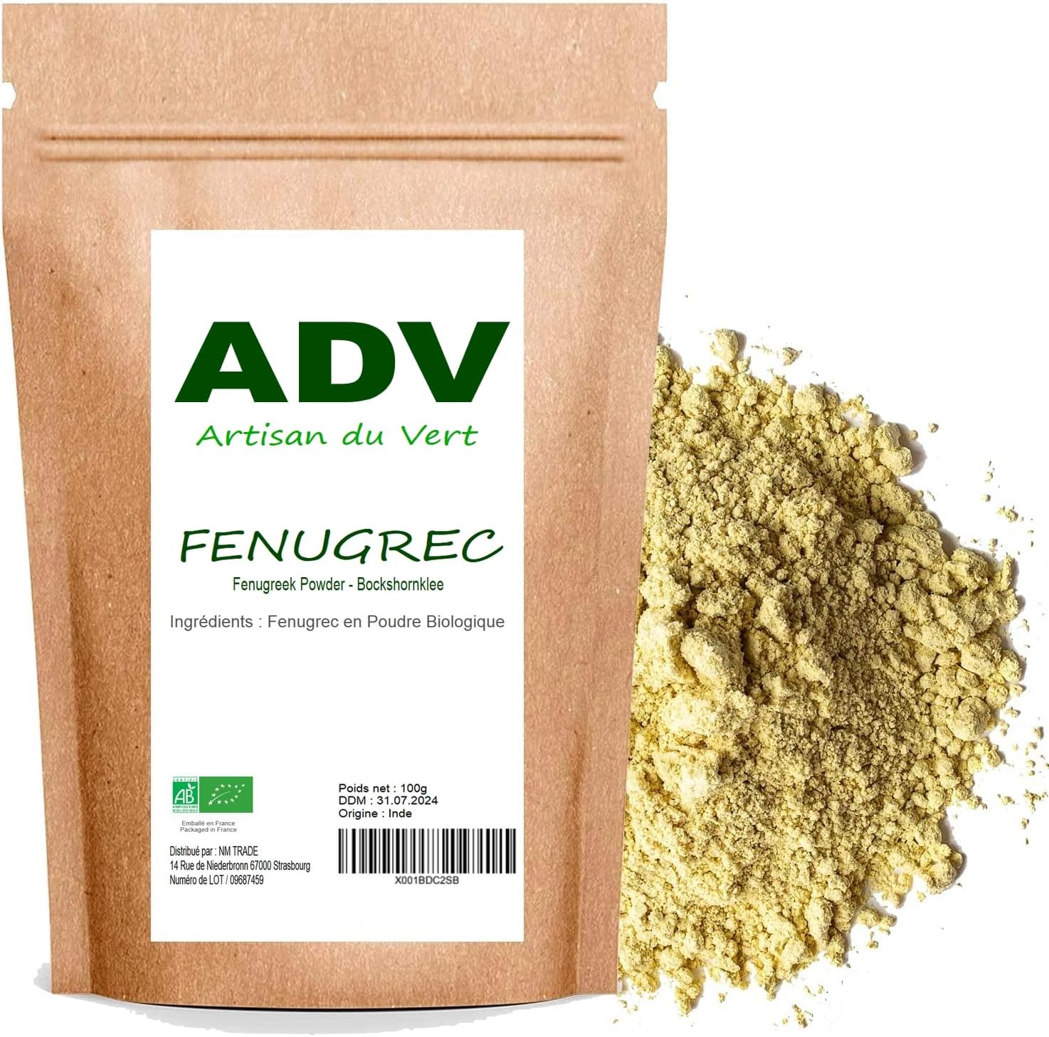 Fenugrec Poudre - Épice Naturelle pour Curry, Soupe, Marinade et Sauces - Saveur Unique et Aromatique (200g)