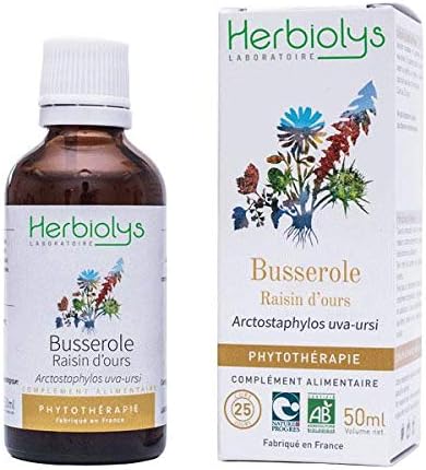Herbiolys - Extrait De Plantes Fraîches Bio - Busserole/Raisin d'ours (Arbusutus uva) - Confort urinaire - Phytothérapie Bio - 50 ml Busserole/Raisin d'ours 50 ml (Lot de 1)