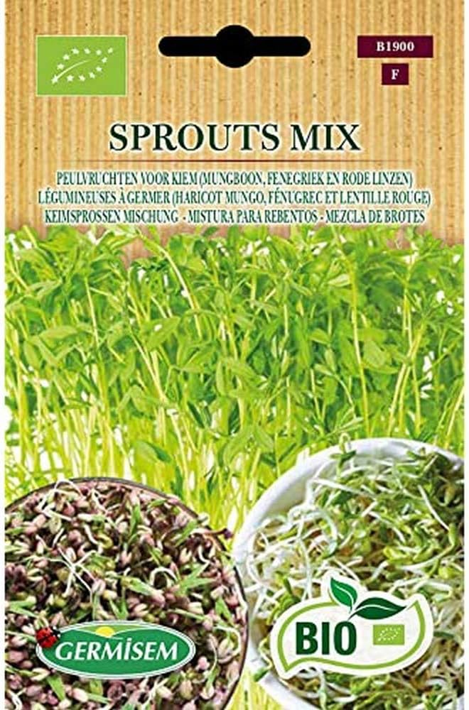 Germisem Bio Graines Légumineuses à germer (Haricot Mungo, Fénugrec et lentille rouge)