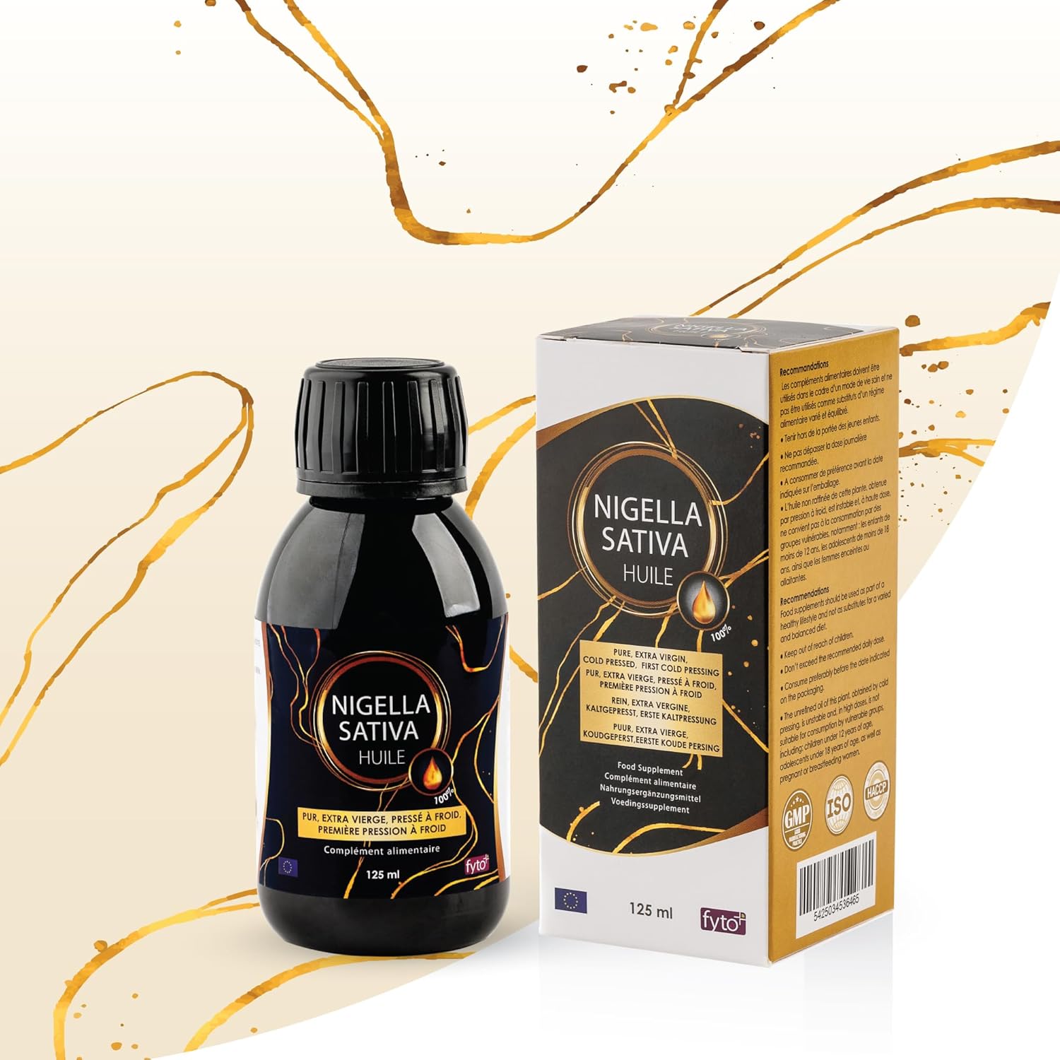 Huile de Nigelle Pure Pressée à Froid - 125 ml - Usage Interne et Externe - Extraction Artisanale et Engagement Écologique.