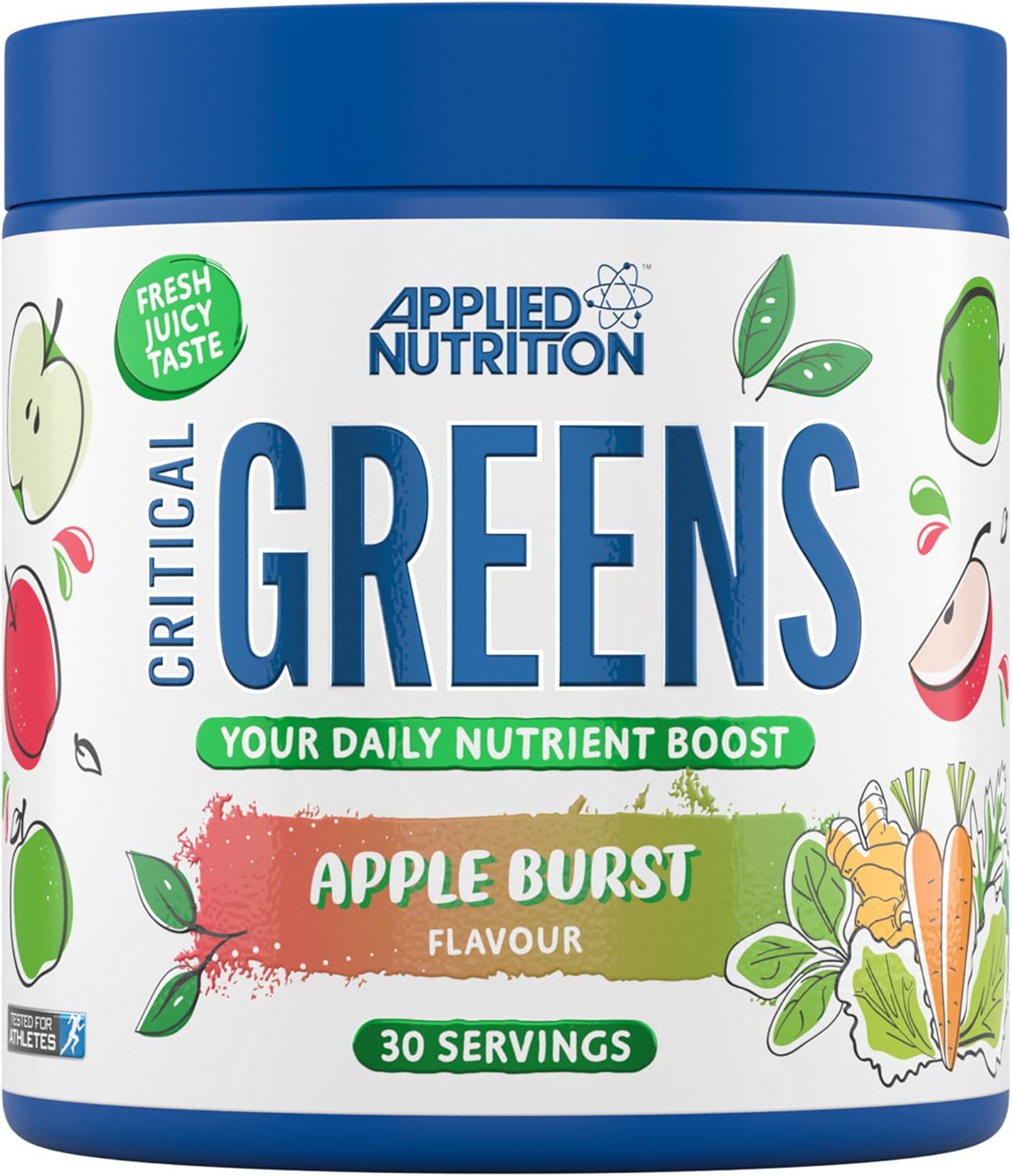 Critical Greens - Poudre de Super-Aliments Verts - Poudre de Légumes Verts - Superaliments en Poudre – Végan, Riche en Nutriments (150 g - 30 Portions) (Apple Burst)