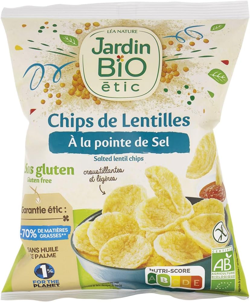 Chips de lentilles à la pointe de sel - bio - Salé - Certifié AB - Sachet de 50g