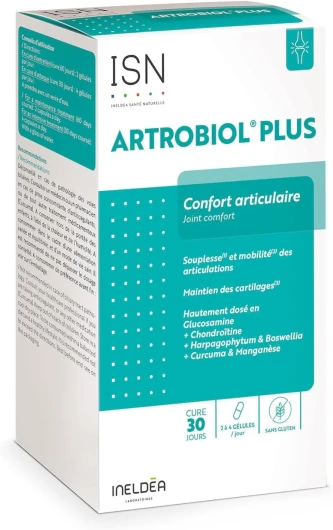 Artrobiol® Plus - Complément alimentaire à base de Glucosamine, Chondroïtine, Harpagophytum - Souplesse des Articulations - Maintien du Cartilage & Ossature - 120 Gélules