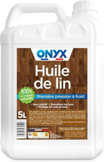 Huile de Lin pour Bois - 100% Graines de Lin - Protection, Rénovation et Entretien Bois Extérieurs et Sols Poreux - Fabrication Française - 5L