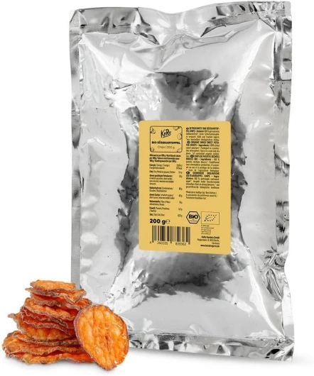 Chips de patate douce bio 200 g - Chips croquantes sans matière grasse et arômes artificiels issus de l'agriculture biologique