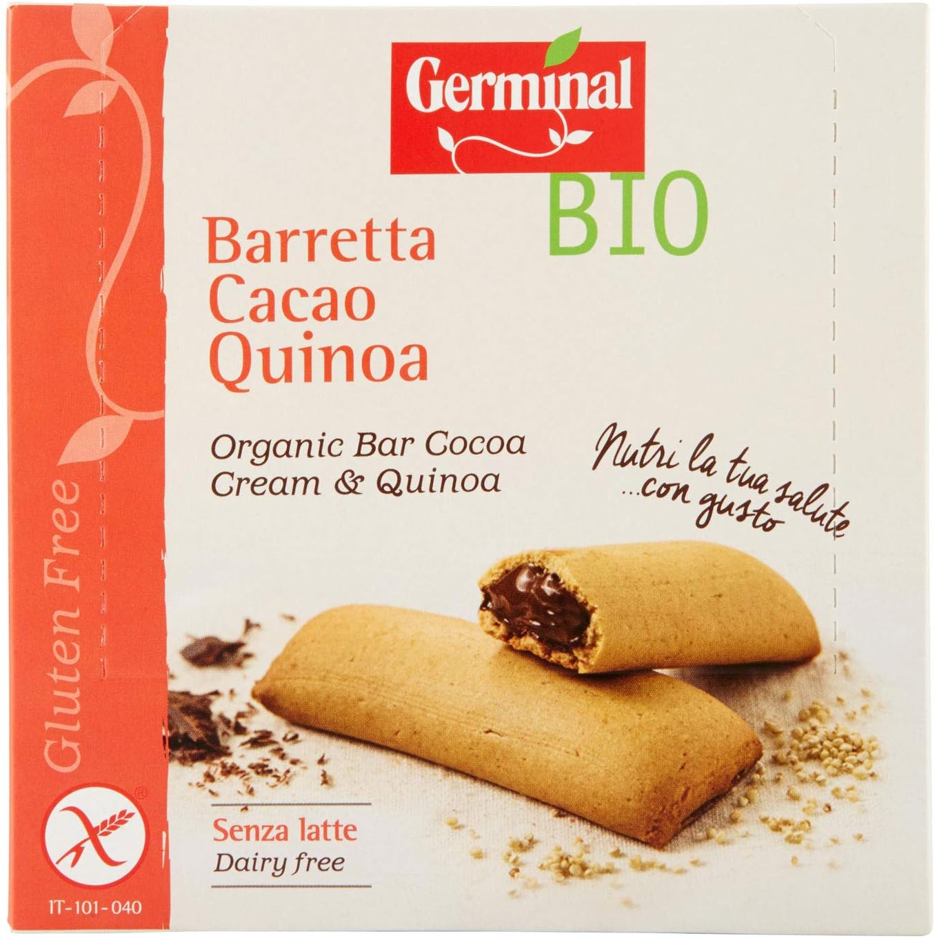 Barre de quinoa fourrée de crème de cacao bio sans gluten 180 g