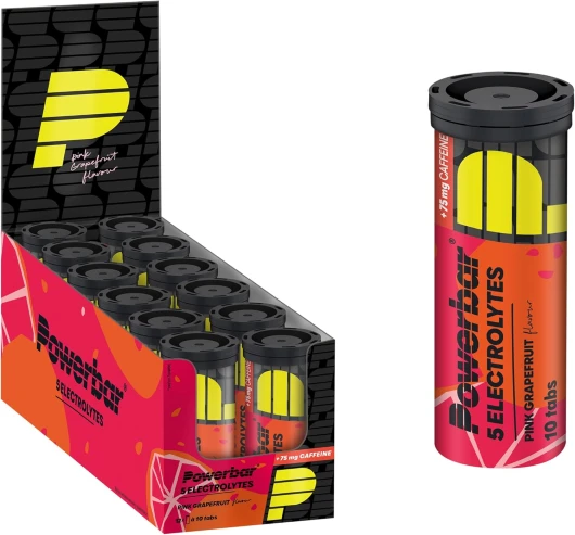 5 Electrolytes Pink Grapefruit 12x10Tabs - Tablettes effervescentes fournissant les électrolytes + 75 mg caféine