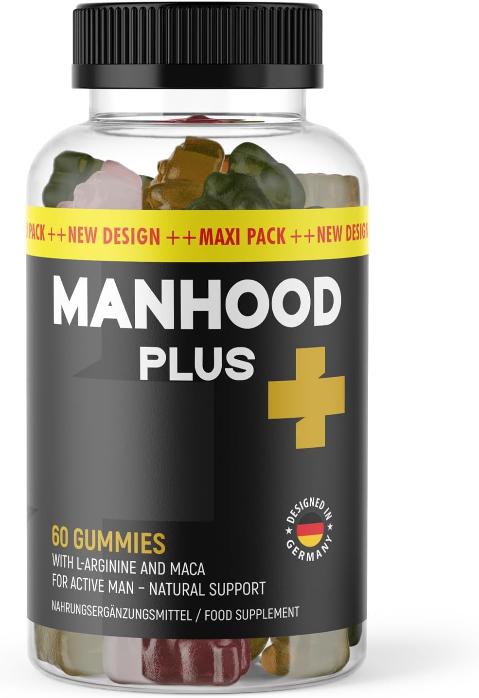 Manhood Plus Gummies - avec des ingrédients précieux et de haute qualité - 60 gélules par maxi-boîte - 1x