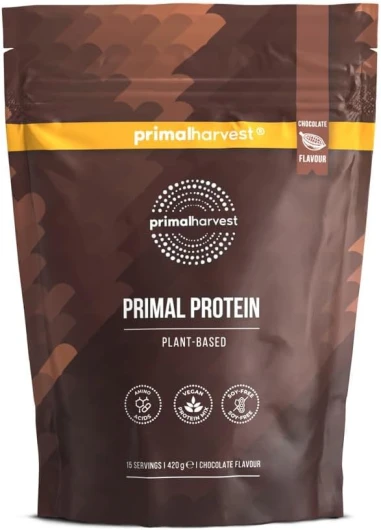 Protéines primaires de Primal Harvest : une poudre de protéines végétaliennes de qualité supérieure composée de protéines de haricots, de pois chiches et de riz Fava, avec 20 g de protéines par