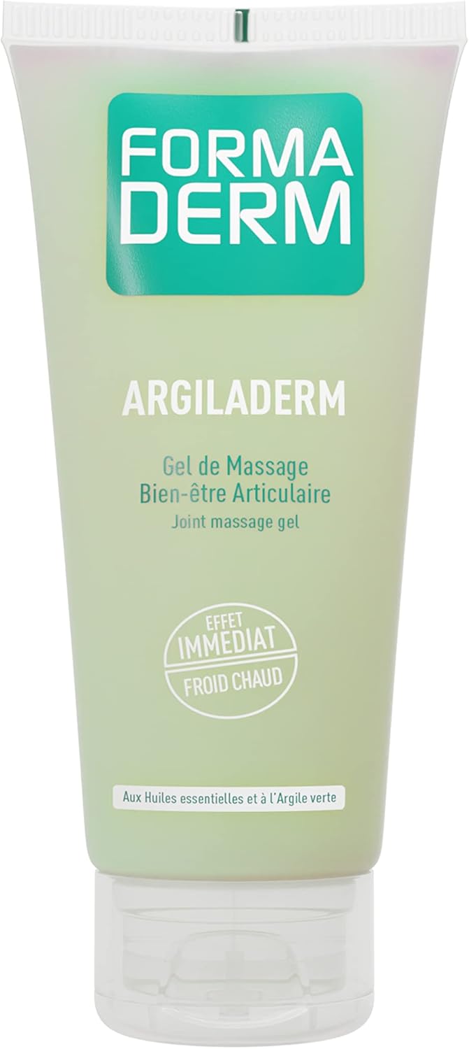 Formaderm - Argiladerm 100 ml Gel Massage à l'Argile Verte, Huiles Essentielles, Extraits de Plantes - Effet Froid Chaud Immédiat - Soulage les Douleurs Articulaires et Musculaires