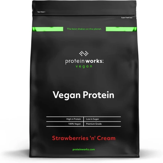 Protéine Végane - 25g de protéines végétales - Qualité première - Shake de protéines végétales - 66 Servings - Fraises à la Crème - 2kg