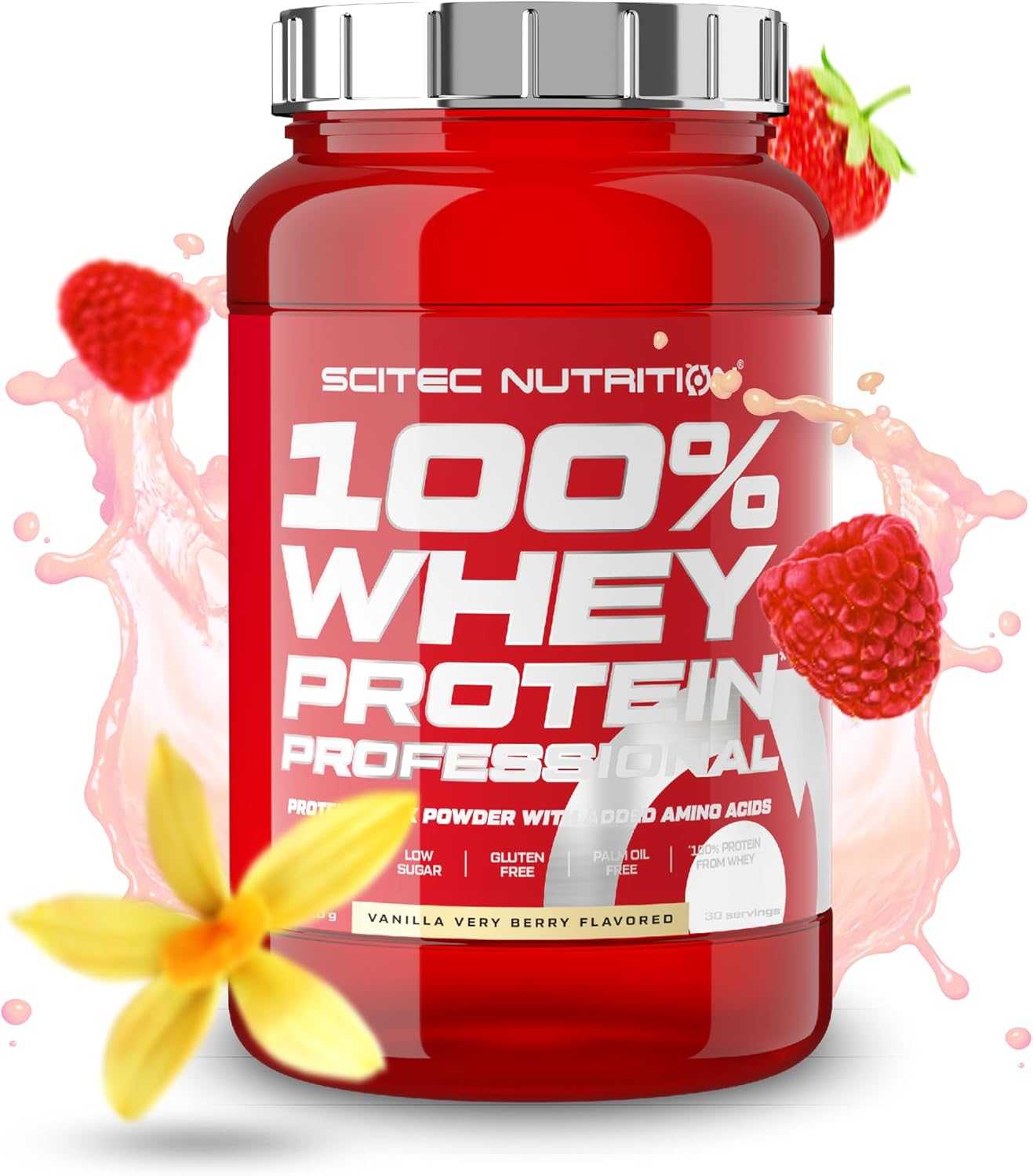 PROTEINE 100% Whey Protein Professional, vanille-fruit rouge, 920 g Vanille fruits des bois 920 g (Lot de 1)