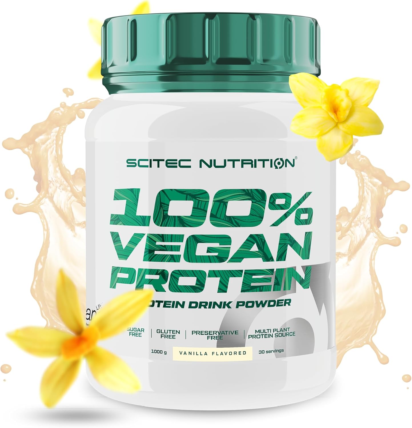 100% Vegan Protein - 5 sources de protéines d'origine végétale - enrichi en vitamine B12-33g par portion - Vegan, 1 kg, Vanille