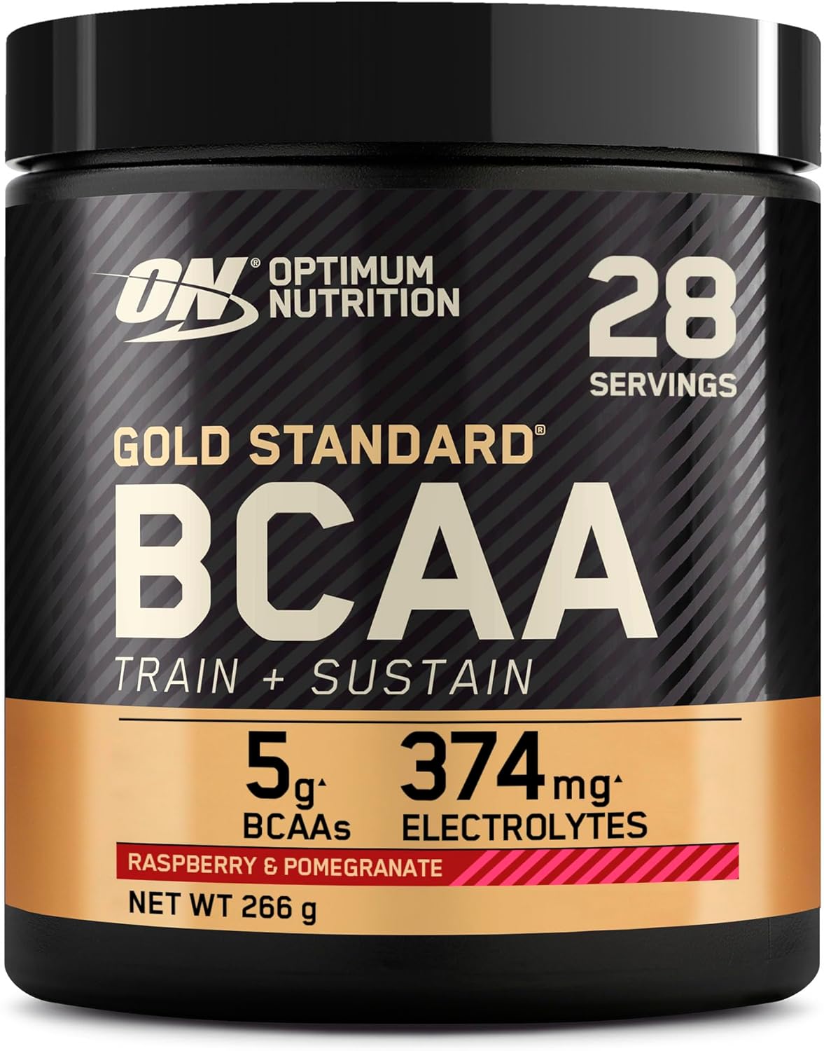 Gold Standard BCAA Train + Sustain, poudre d'acides aminés pré-entraînement, boisson sportive, vitamine C, zinc, magnésium et électrolytes, sav - framboise & grenade, 28 doses, 266 g