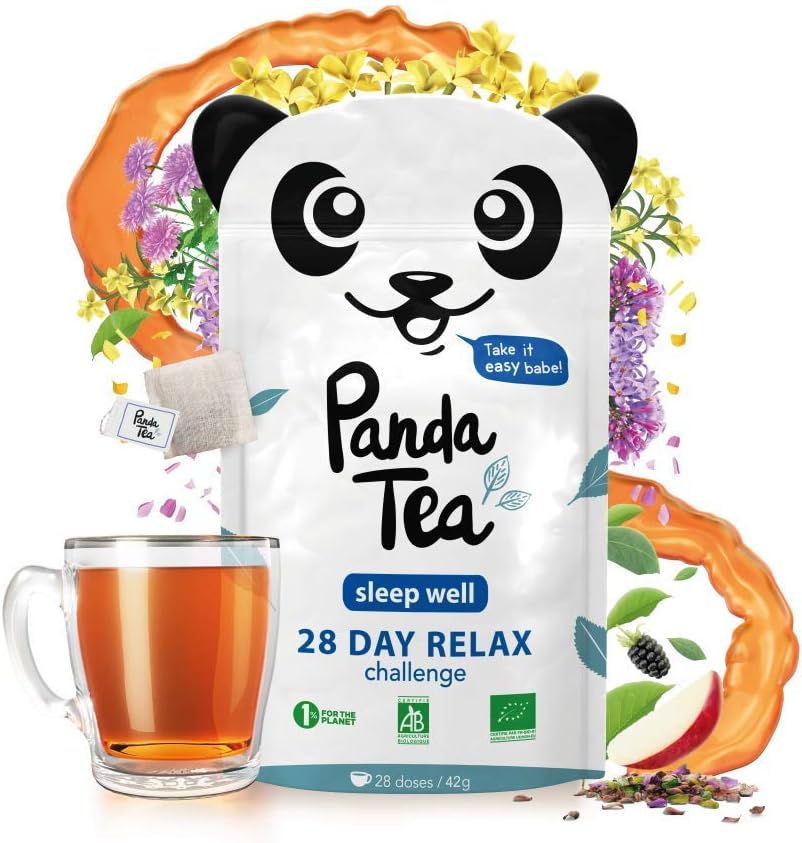 Infusion Sleep Well - Infusion Zen Tisane Sommeil Rooibos - - Parfait pour la détox estivale et rester hydraté - Ingrédients biologique - 28 Sachets Coton Mousseline Bio - Nuit tranquille