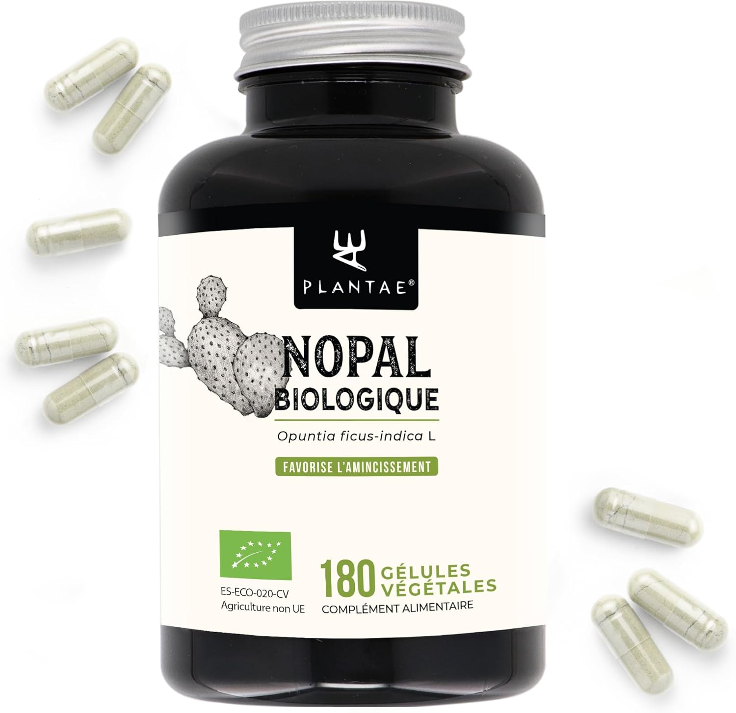 NOPAL BIOLOGIQUE * 470 mg / 180 gélules * Cardiovasculaire (glucose), Digestion, Poids (bruleur de graisse, coupe-faim, minceur)