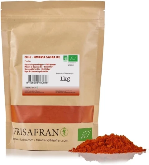 Piment de Cayenne en Poudre Bio 1kg - Piment de Cayenne moulu - cayenne moulu - piquant - Piment Cayenne - Cayenne Pepper - Cayenne - Poivre Cayenne - sans additifs - récolter du poivre