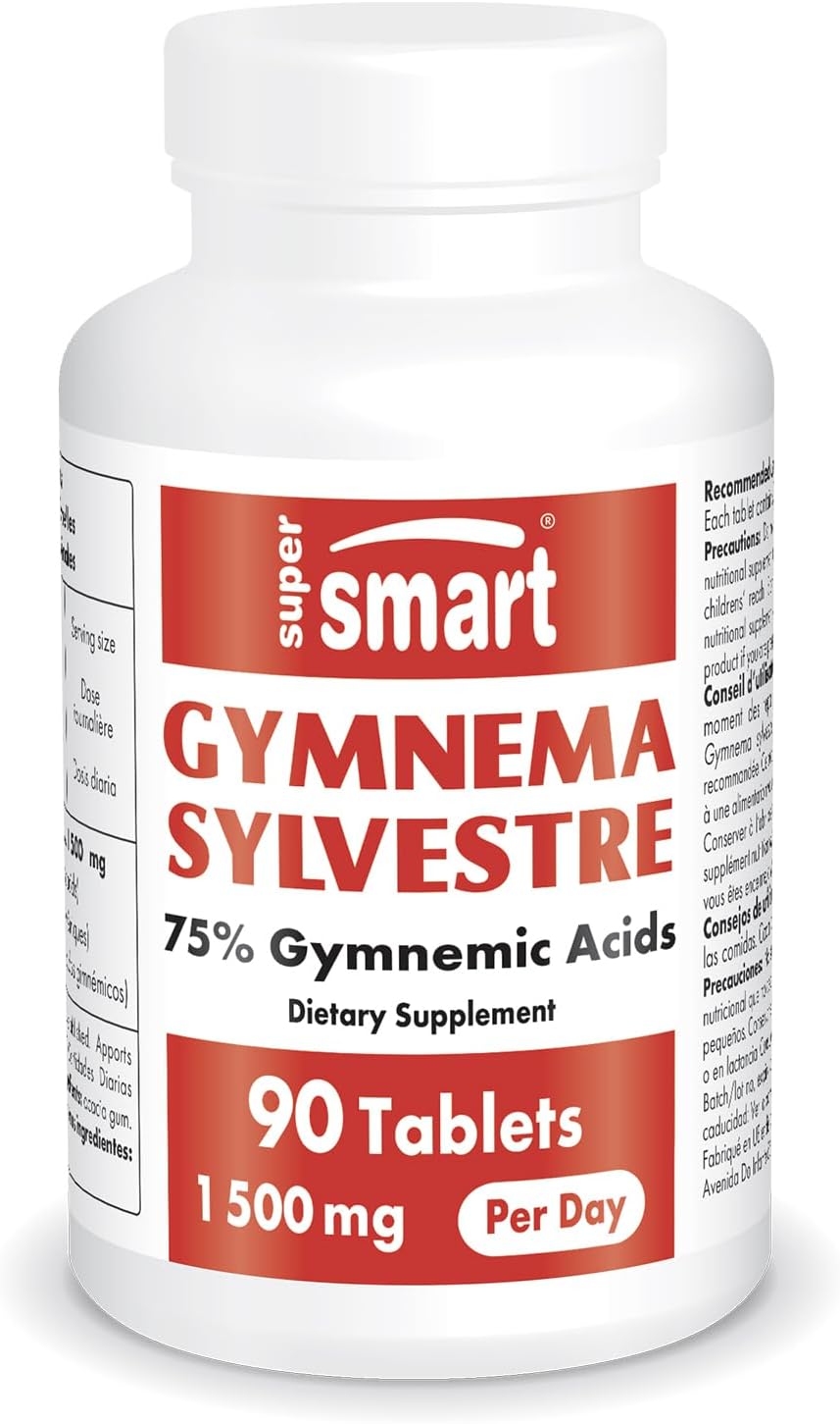 Gymnema Sylvestre - Aide à Réguler la Glycémie et au Contrôle du Poids - Feuilles de Gymnema - Soutien Naturel du Métabolisme du Sucre - Vegan - SuperSmart