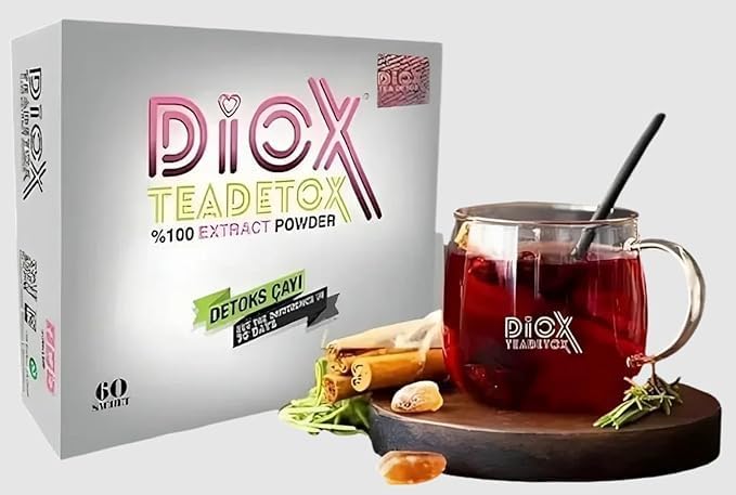 Diox Tea Kit Détox Original, 60 Sachets, Programme 30 Jours, Thé Matin et Soir, Végétalien