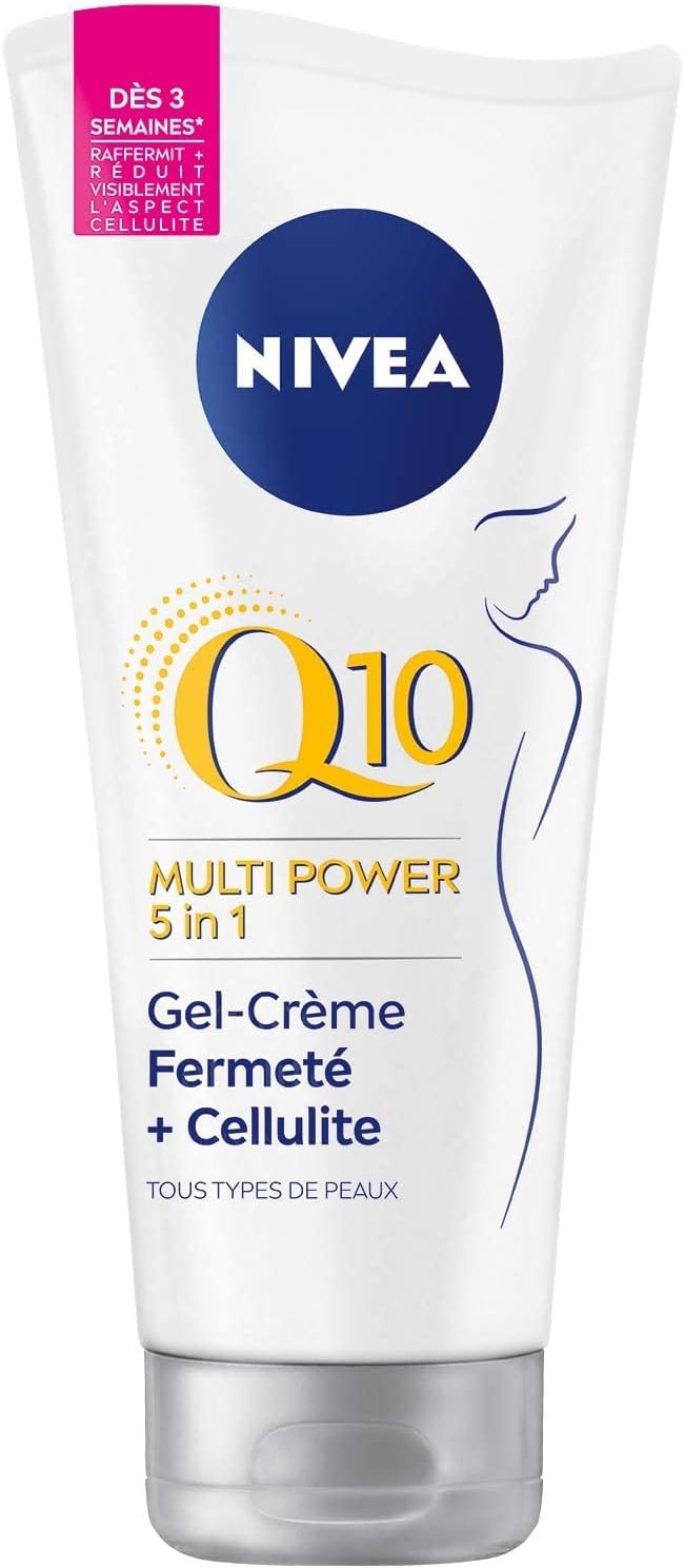 Q10 Plus Gel-Crème Fermeté + Cellulite pour (1 x 200 ml), Gel raffermissant pour le corps au Q10 et extrait de lotus, Soin anticellulite pour une peau plus tonique des cuisses, fesses et ventre