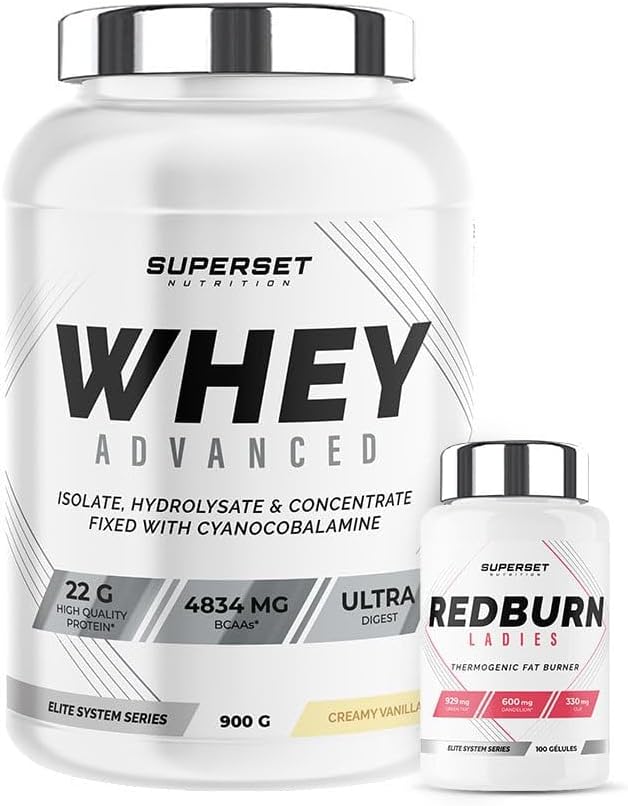 Programme Fitness Remodelant - 100% Whey Proteine Advanced 900g Vanille Crémeuse - Redburn Ladies - Obtiens une silhouette affinée et galbée en 4 semaines