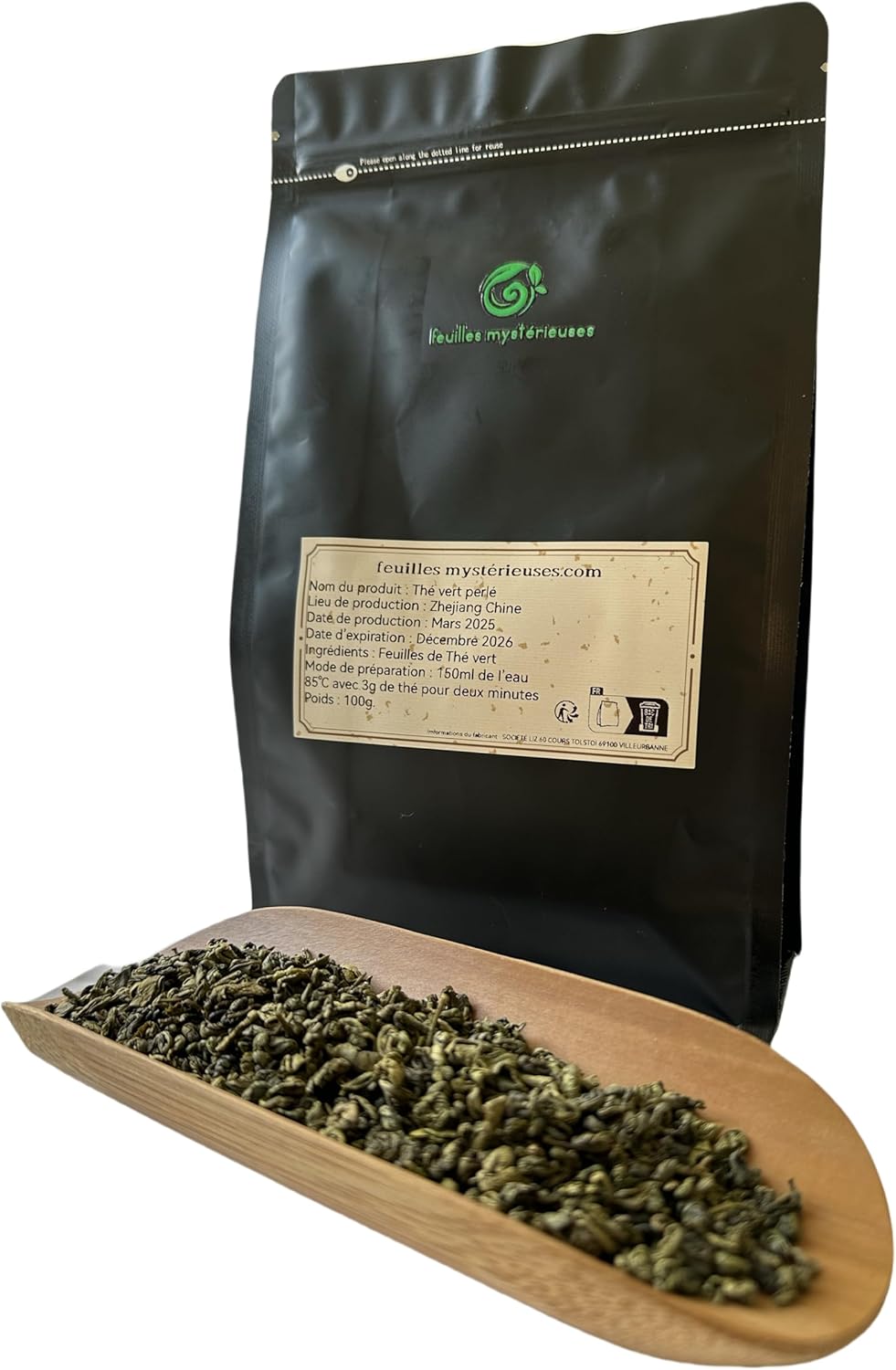 Thé vert chinois perlé, thé Gunpowder, feuilles de thé originales naturelles 100g