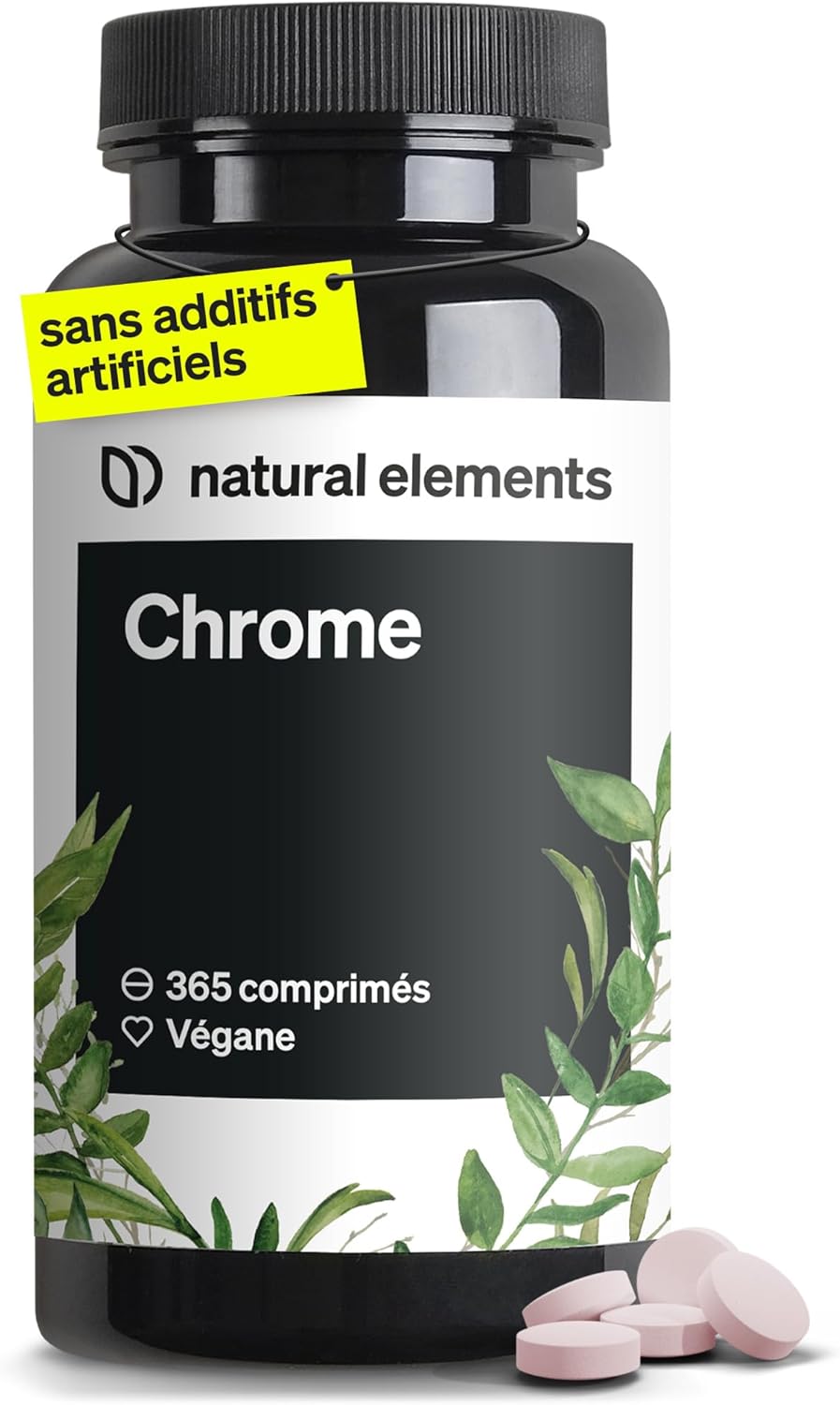 Chrome (picolinate de chrome) – hautement dosé, 200 μg de chrome par comprimé – 365 comprimés – végane, sans additifs inutiles – fabriqué et testé en laboratoire en Allemagne