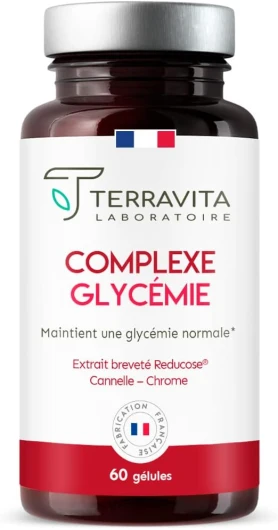 Complexe GLYCÉMIE - CHROME + Actif Breveté Reducose® + Cannelle - Aide à Maintenir une Glycémie Normale - Réduit de 40% l’assimilation des Glucides - 60 Gélules Vegan - Made in France