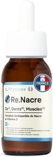 Complément Alimentaire Articulations, Os, Dents, Muscles, Ostéoporose - Poudre de Nacre, Calcium, Cure de Vitamine D3 - Multivitamines Naturelles -Complement Végétal - Fabriqué en France