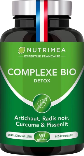 DETOX FOIE - Complexe Detox Intestin & Colon BIO - Minceur & Perte de Poids - Elimination des Toxines - Artichaut, Radis Noir, Curcuma & Pissenlit - 90 Gélules Vegan - Nutrimea - Fabriqué en France