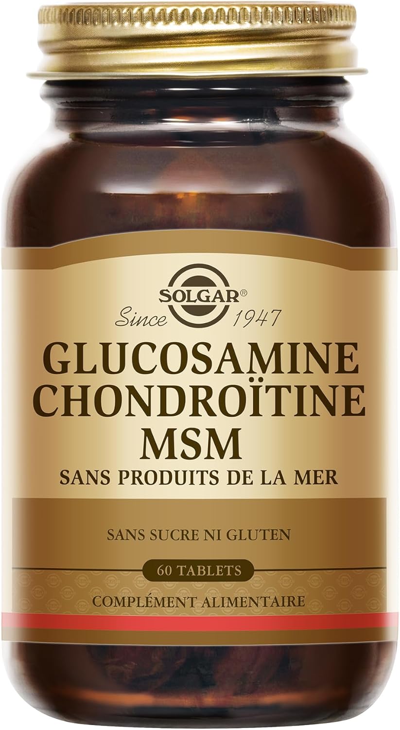 Extra Concentré Glucosamine Chondroïtine MSM - Haute qualité - Ingrédient breveté - Forte concentration - Complément Alimentaire - Flacon de 60 comprimés