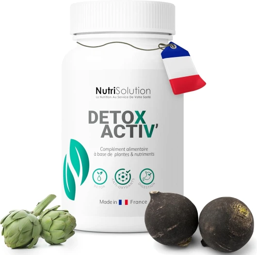 I Détox Activ’ I 90 Gélules I Complément Alimentaire Détoxifiant I Chardon Marie Détoxification du Foie I Cure Detox Puissante et Rapide I Elimination Toxines I Fabriqué en France