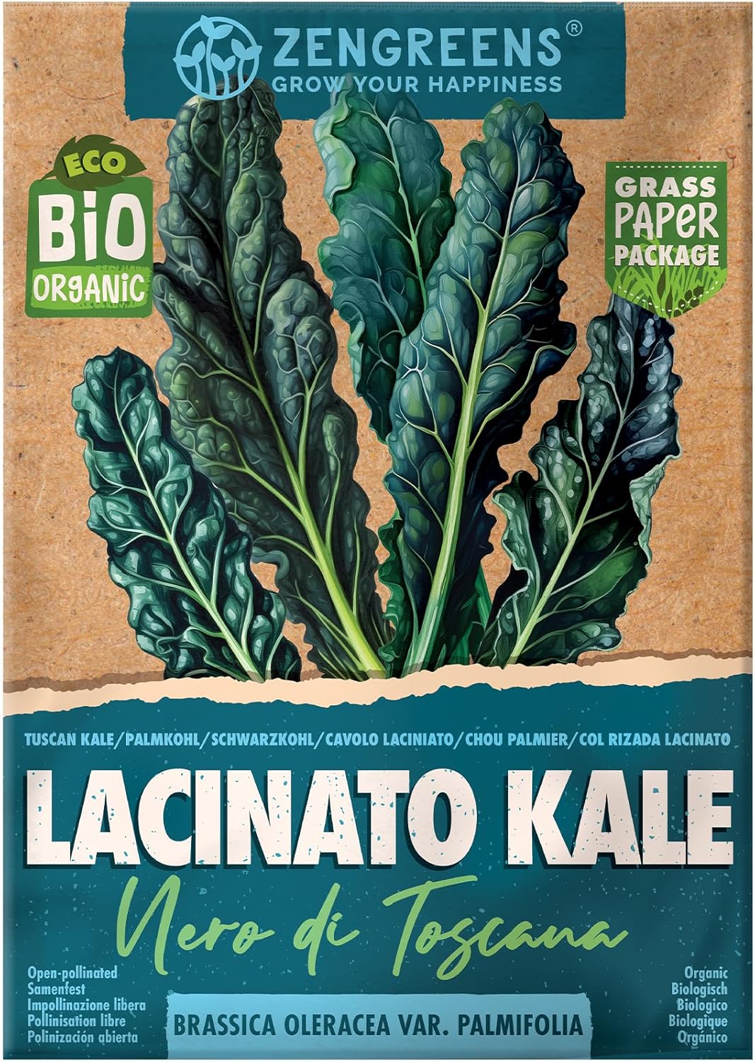 ZenGreens® – Graines de chou palmier bio - Semences potagères - Graines de légumes pour une culture facile au jardin, sur le balcon ou dans un potager surélevé - Nero di Toscana