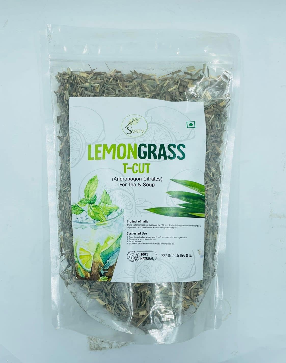 Feuilles De Thé À La Citronnelle - Lemongrass Tea Loose Leaf - Cymbopogon Citratus - Parfait Pour Le Thé Et L'assaisonnement - Herbes Séchées À La Citronnelle - Facile À Infuser - 227g