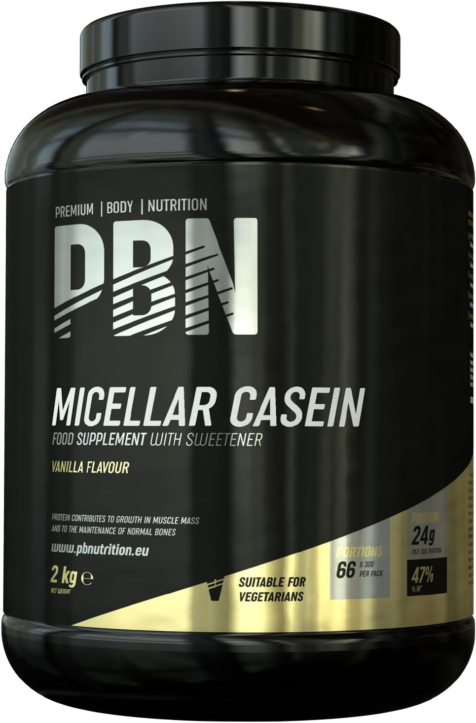 PBN - Premium Body Nutrition Caséine micellaire, 2 kg, Goût vanille